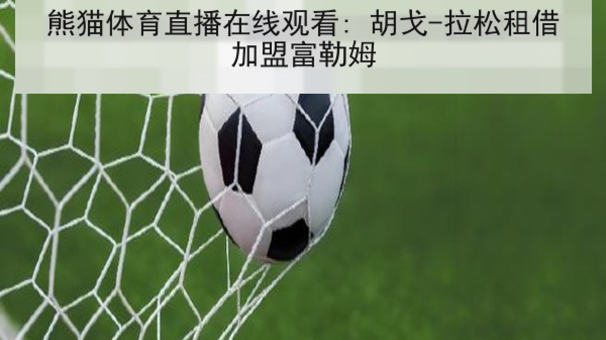 熊猫体育直播在线观看: 胡戈-拉松租借加盟富勒姆